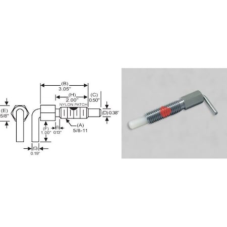 S & W Manufacturing L-Handle, Nylon Non Lck w/P, 5/8-11", 2" NLNW-7